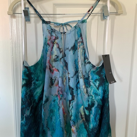 NWT Mossimo Target Blue Wave Large Dress Halter Straps Keyhole Neckline 2014 - Picture 2 of 9